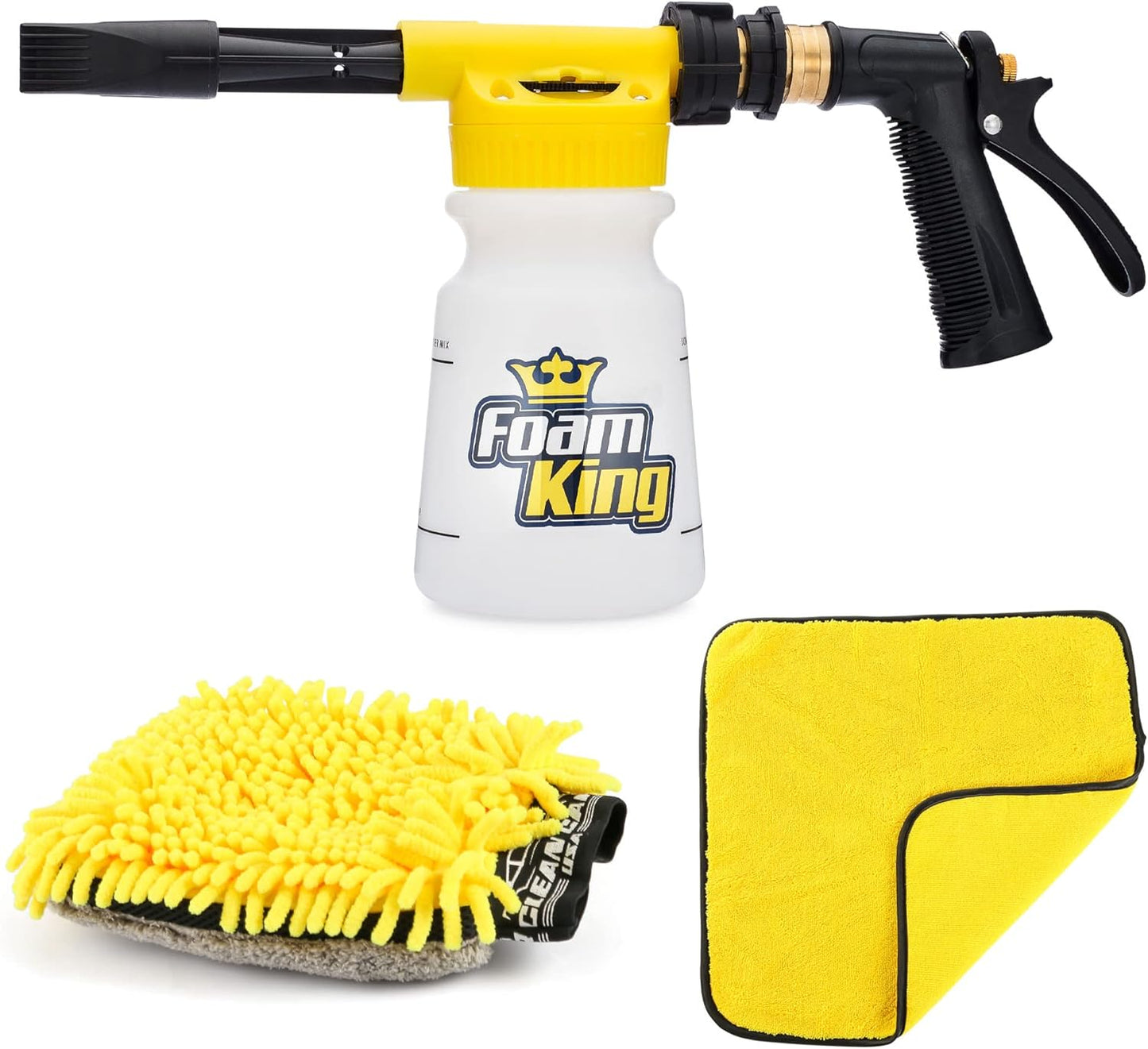 FOAM KING - Car Wash Foam Sprayer - With Wash Mitt & Detailing Towel