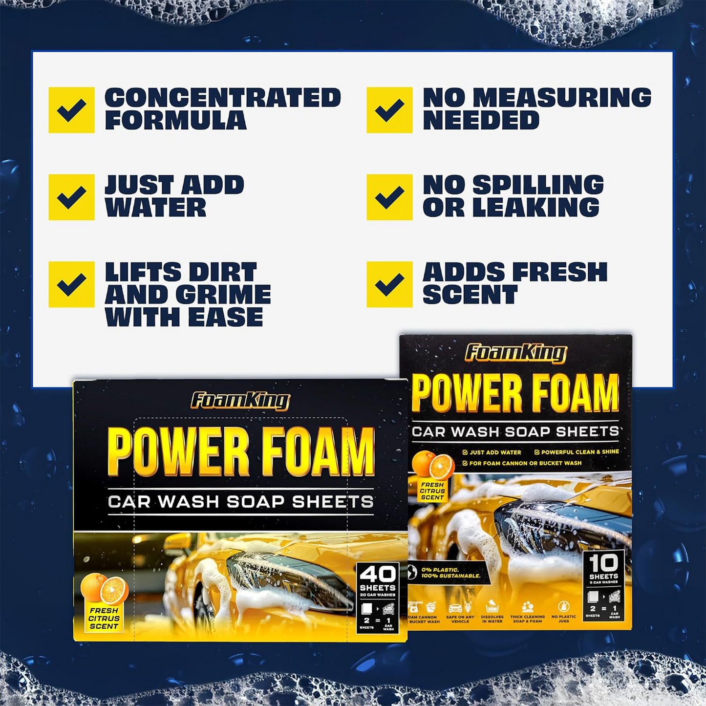 Foam King Wash Soap Sheets